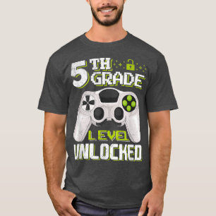 T-shirt Jeu vidéo déverrouillé de 5e année Retour à l'écol