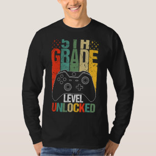 T-shirt Jeu vidéo déverrouillé de 5e année Retour à l'écol