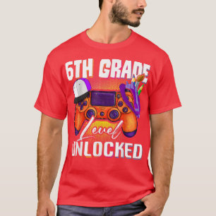 T-shirt Jeu vidéo déverrouillé de 6e année Retour à l'écol