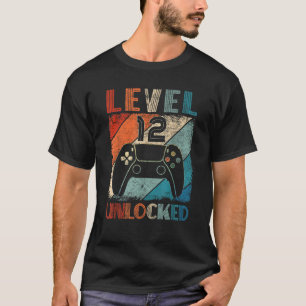 T-shirt Jeu vidéo déverrouillé de niveau vintage 12 12e an