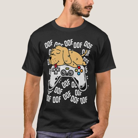 T-shirt Jeu Vidéo Golden Retriever Noob Oof Kids Boys Gi (Devant)