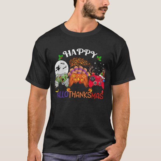 T-shirt Jeu vidéo Hallothanksmas (Devant)
