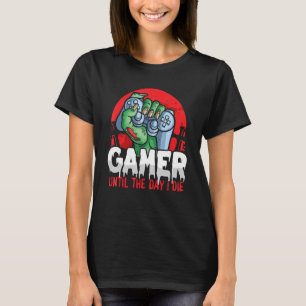 T-shirt Jeu Vidéo Halloween Gamer Jusqu'À La Journée