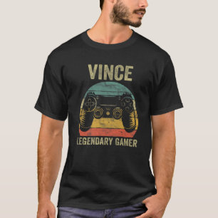 T-shirt Jeu vidéo légendaire Personnalisé Joueur vince Nom