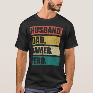 T-shirt Jeu Vidéo Mens Vintage Mari Papa Gamer Père