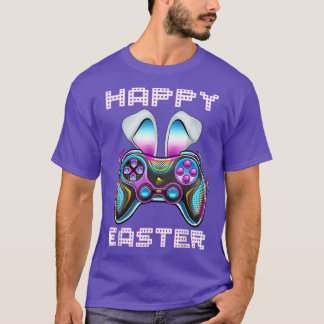 T-shirt Jeu Vidéo Pâques Bunny Gaming Contrôleur Gamer Bo