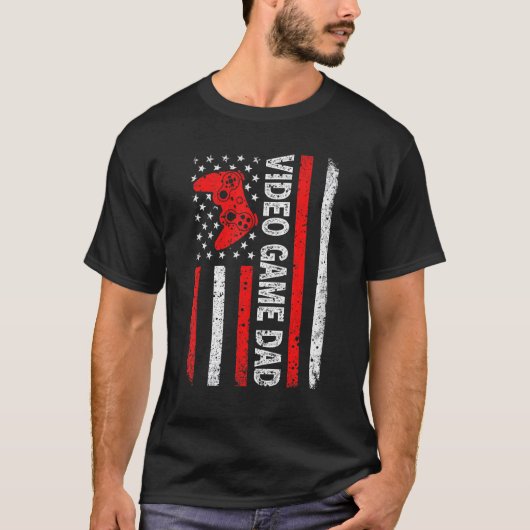 T-shirt Jeu vidéo pour hommes papa américain Drapeau papa (Devant)
