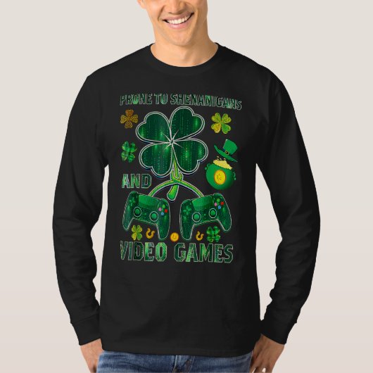 T-shirt Jeu Vidéo Prone À Shenanigans Saint Patrick Jour G (Devant)