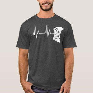 T-shirt Jeu Vidéo Shirt Gamer Heartbeat Shirt Jeu Vidéo