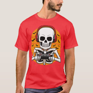 T-shirt Jeu vidéo Skeleton Jeu Costume d'Halloween Gamer