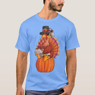 T-shirt Jeu Vidéo Thanksgiving Turquie Gamer Boys Kids Tee
