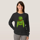 T-shirt Jeu vidéo trèfle vert chanceux Saint-Patrick (Devant entier)