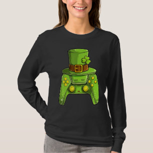 T-shirt Jeu vidéo trèfle vert chanceux Saint-Patrick