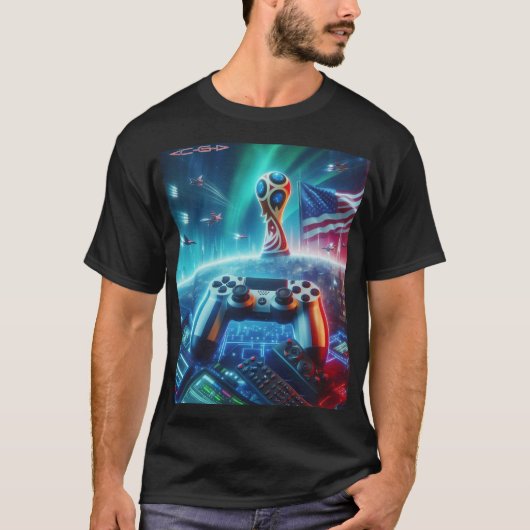 T-shirt Jeu vidéo USA dans l'espace (Devant)