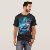 T-shirt Jeu vidéo USA dans l'espace (Devant entier)