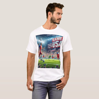 T-SHIRT JEU VIDÉO USA WORLD CUP SUR BLANC