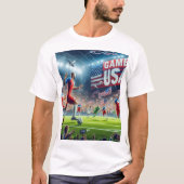 T-SHIRT JEU VIDÉO USA WORLD CUP SUR BLANC (Devant)