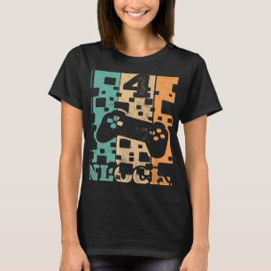 T-shirt Jeu vidéo vintage niveau 4 déverrouillé 4e anniver