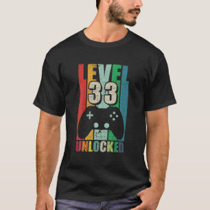 T-shirt Jeu Vintage 33E Anniversaire Cadeau 33 Ans Garçon