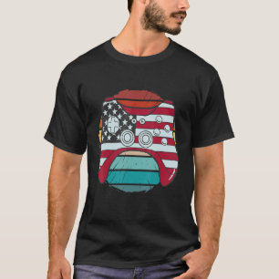 T-shirt Jeu vintage Joystick American Flag Us Flag Jeu