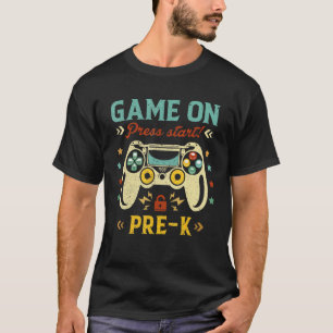 T-shirt Jeu vintage Sur Presse Commencer Pré-K Retour À L'
