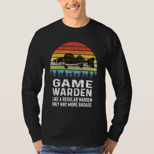 T-shirt Jeu Warden Retro Vintage Fish Wildlife Conservati