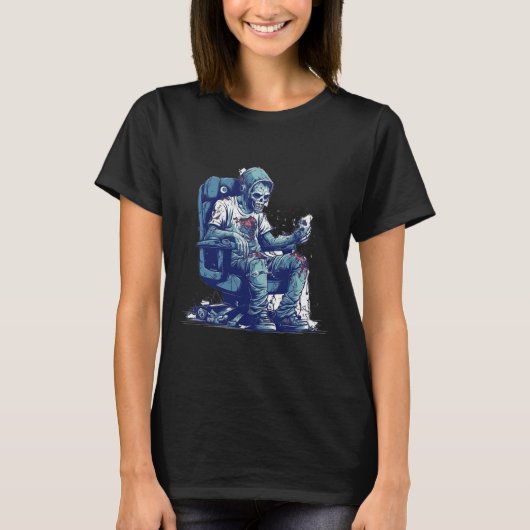 T-shirt Jeu Zombie Halloween Costume Jeu vidéo jeu C (Devant)