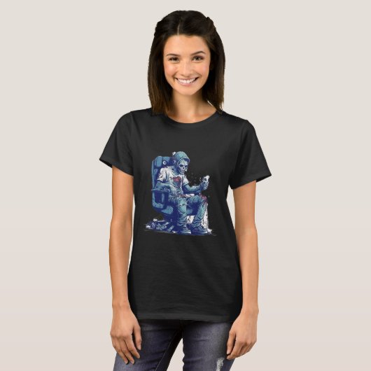 T-shirt Jeu Zombie Halloween Costume Jeu vidéo jeu C (Devant entier)