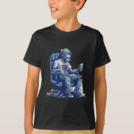 T-shirt Jeu Zombie Halloween Costume Jeu vidéo jeu C (Devant)