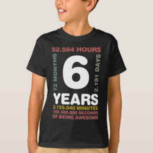 T-shirt Jeune 6 ans 72 mois Anniversaire