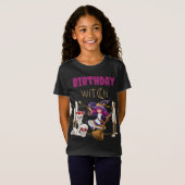 T-Shirt Jeune Anniversaire Sorcière mignonne Fille Née À H (Devant entier)