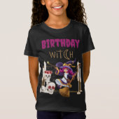 T-Shirt Jeune Anniversaire Sorcière mignonne Fille Née À H (Devant)