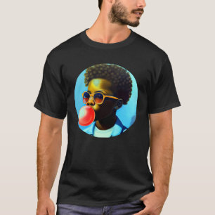 T-shirt Jeune Black Boy Joy Bubble Gum Fun African Melanin