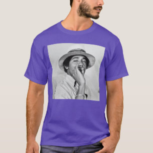T-shirt Jeune Collège Obama fumant vintage Barack Obama