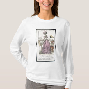 T-shirt Jeune femme dans une robe rose d'organdi