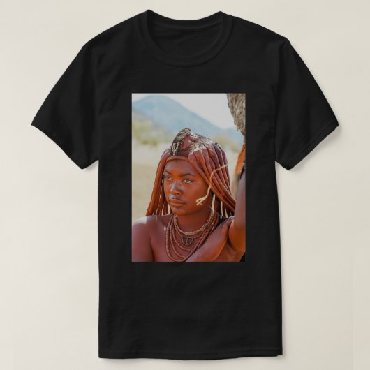 T-shirt Jeune femme Himba portant des coiffures et des déc (Design devant)