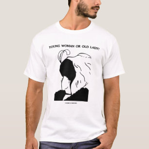 T-shirt Jeune femme ou vieille Madame (illusion optique)