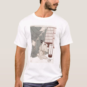 T-shirt Jeune femme se mettant à genoux par sa
