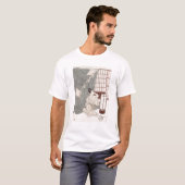 T-shirt Jeune femme se mettant à genoux par sa (Devant entier)