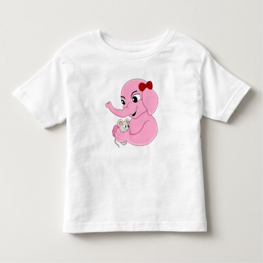 T-shirt jeune fille à l'éléphant mignon (Devant)