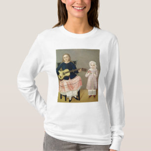 T-shirt Jeune fille avec une guitare et un enfant avec a