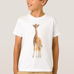 T-shirt Jeune girafe réticulée gracieuse debout