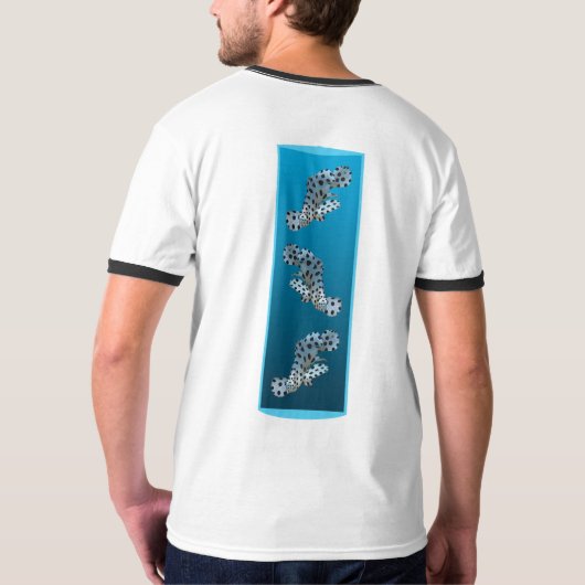T-shirt Jeune groupe - arrière - plan bleu dégradé de conc (Dos)