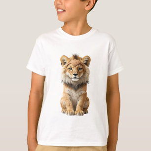 T-shirt Jeune lion majestueux assis pour les enfants