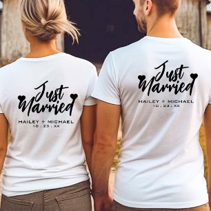T-shirt Jeune Marié Couple de Jeunes Mariés Mariage du Cœu