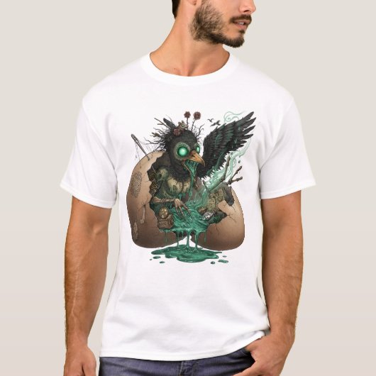T-shirt Jeune poussin corbeau nécromantique (Devant)