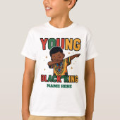 T-shirt Jeune Roi Noir Personalisé Garçon Dabbing (Devant)