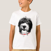 T-Shirt Jeune Sheepadoodle, Initiale Personnalisab