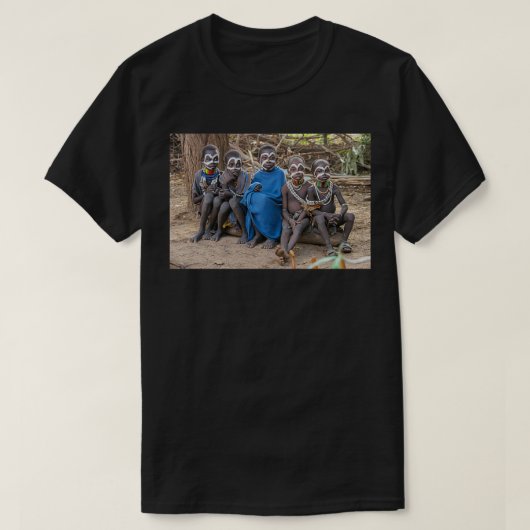 T-shirt Jeune tribu Mursi Enfants Debub Omo Zone Ethiopie (Design devant)