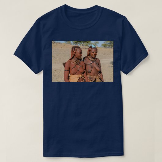 T-shirt Jeunes femmes Himba portant des coiffures et des d (Design devant)